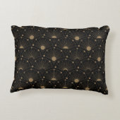 天のアールデコ1920年代のヴィンテージムーンと星 アクセントクッション (裏面)