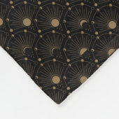 天のアールデコ1920年代のヴィンテージムーンと星 フリースブランケット (角)