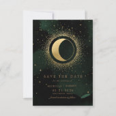 天のエメラルドゴールドムーンフォトセーブザデート 招待状 (正面)
