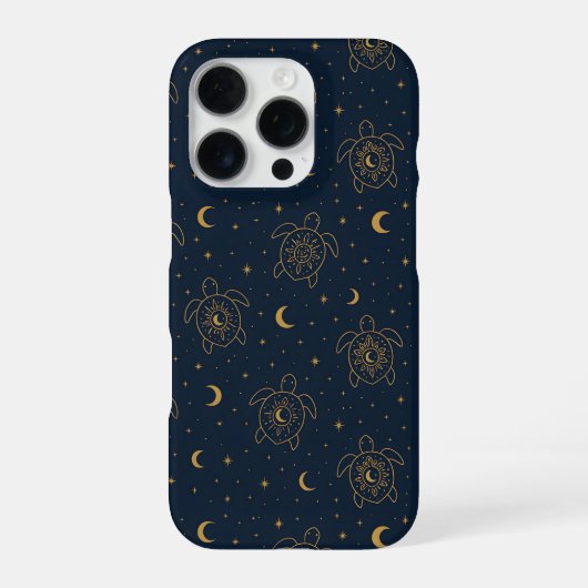 天のカメの夜のパターン iPhoneケース (裏面)