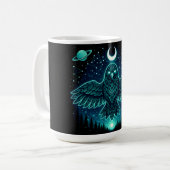 天のカラス - 宇宙の使者 ワイルドライフ ギャラクシー コーヒーマグカップ (正面左)