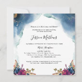 天のキンセアニエラ 青 紫 ティール フクシア 招待状 (正面)