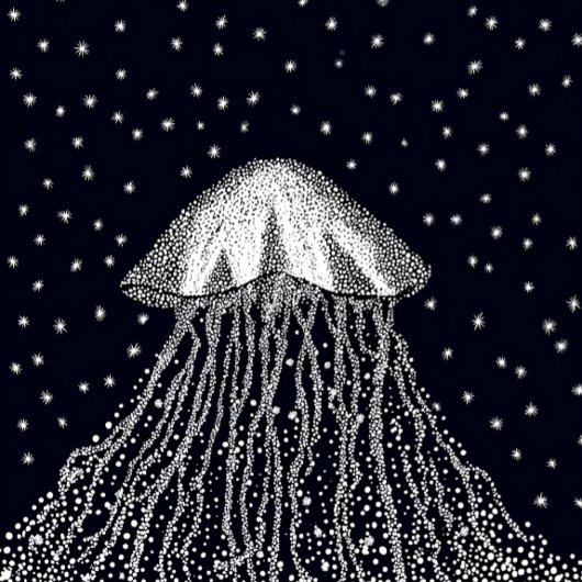 天のクラゲドットアート 夢見る星 Tシャツ