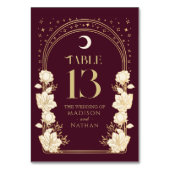 天のクランベリー エレガント アールヌーヴォー ウェディング テーブルナンバー (裏面)