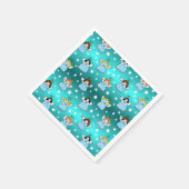 天のクリスマスエンジェルズパターン スタンダードカクテルナプキン (角)