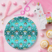 天のクリスマスエンジェルズパターン ペーパープレート (パーティー)