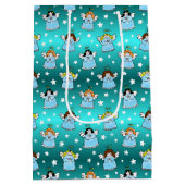 天のクリスマスエンジェルズパターン ミディアムペーパーバッグ (裏面)