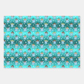 天のクリスマスエンジェルズパターン ラッピングペーパーシート (正面3)