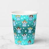 天のクリスマスエンジェルズパターン 紙コップ (左)