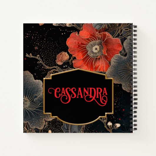 天のケシパーソナライズされたス ノートブック (裏面)