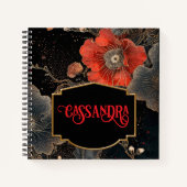 天のケシパーソナライズされたス ノートブック (正面)