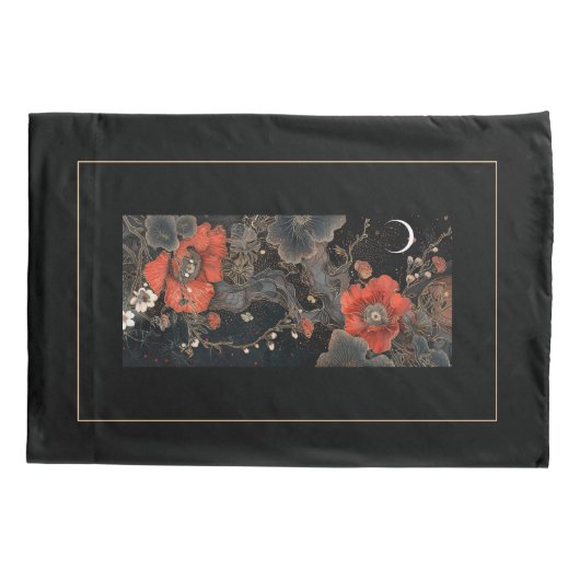 天のケシ 枕カバー (裏面-左)