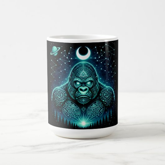 天のゴリラ - 宇宙の霊長類野生動物ギャラクシー コーヒーマグカップ (中央)
