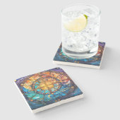 天のステンドグラス石コースター ストーンコースター (横)