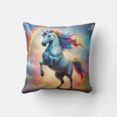 天のスペクトル:レインボーユニコーンの弧 クッション (裏面)