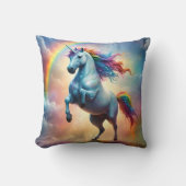 天のスペクトル:レインボーユニコーンの弧 クッション (正面)