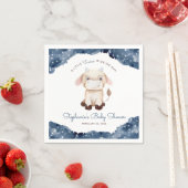 天のタウロスの水色ベビーシャワー スタンダードカクテルナプキン (インサイチュ)