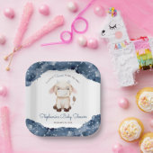 天のタウロスの水色ベビーシャワー ペーパープレート (パーティー)