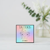 天のタトゥーサロン 月 ホログラフィック スクエア名刺 (スタンド正面)