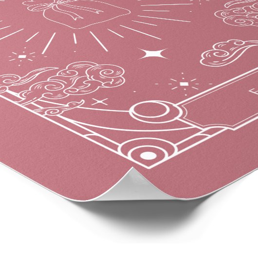 天のタロットバラ赤ちゃんシャワー好意サイン ポスター (角)