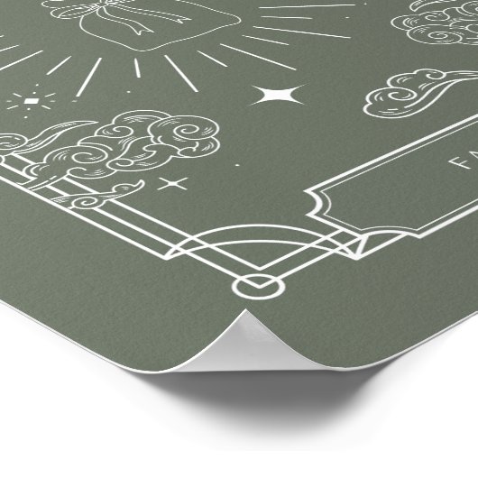 天のタロット赤ちゃんシャワー好意サイン ポスター (角)