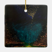 天のデザインクリスマスツリーの装飾 セラミックオーナメント (裏面)