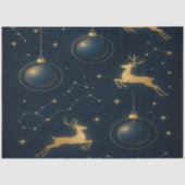 天のトナカイと金の星のオーナメント 薄葉紙 (正面)