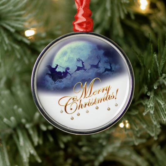 天のトナカイの喜び メタルオーナメント (ツリー)
