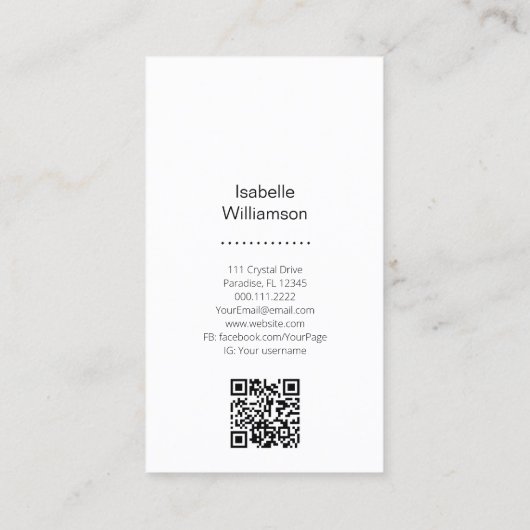 天のトリプルムーン女神QRコードありがとうBu 名刺 (裏面)