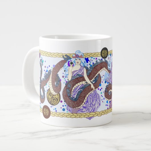 天のドラゴンの旗 ジャンボコーヒーマグカップ (正面左)