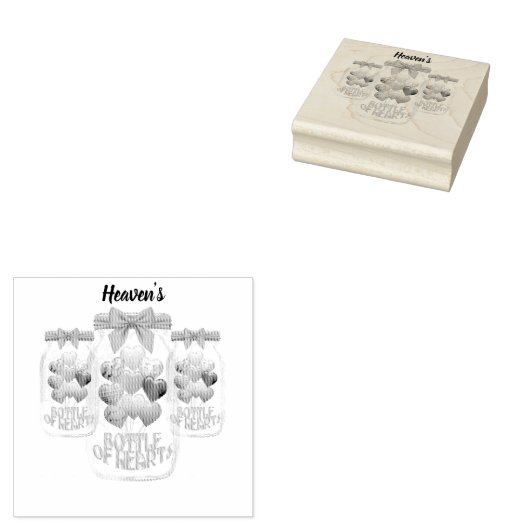 天のハートの瓶 ウッドラバースタンプ ラバースタンプ (押印)