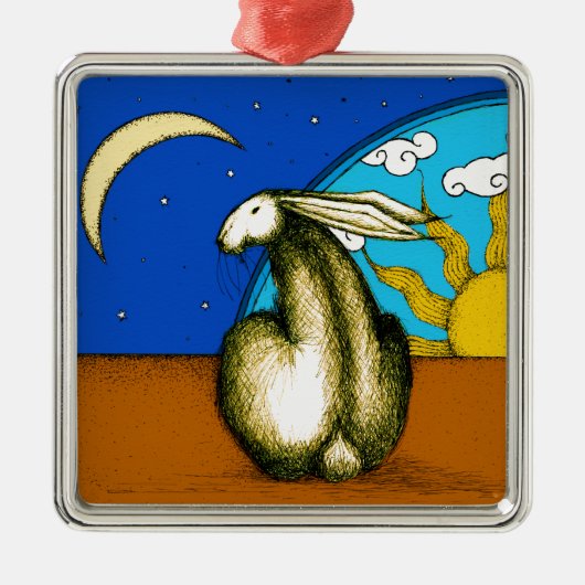 天のバニー メタルオーナメント (正面)