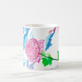 天のバラのデザインのモノグラムのマグ コーヒーマグカップ (中央)