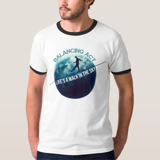 天のバランス:生命の天空の旅 Tシャツ (正面)