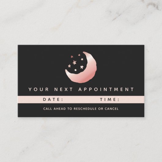天のバラ金ゴールド三日月の星印 予約カード (正面)