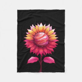 天のバラ黒 フリースブランケット