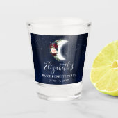 天のバーズグンディーフラワームーンバチェロレッテパーティー ショットグラス (正面)