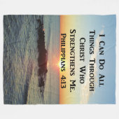 天のピリピ4:13聖句 フリースブランケット (正面(横))