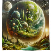 天のファンタジーと魔法の自然 シャワーカーテン (正面)
