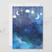 天のファンタジー金ゴールドスター&グローベビーシャワー 招待状 (裏面)