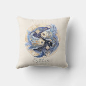 天のファンタジー魚の〔占星術の〕十二宮図記号の魚座 クッション (裏面)