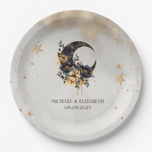 天のフローラムーン，星 ペーパープレート (正面)