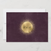 天のブルゴーニュ金ゴールドムーンアンドスターズ結婚ズ 招待状 (裏面)