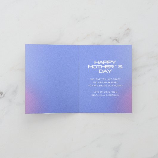 天のベストマミーエバー 母の日の写真 シーズンカード (内部)