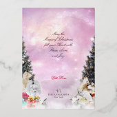 天のペットのクリスマスイブ、セーブルコリー天使 –  箔シーズンカード (裏面)