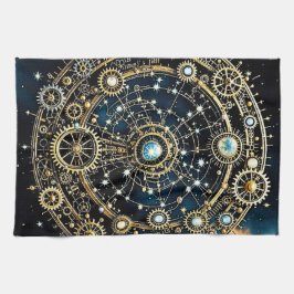 天のメカニズム宇宙アート キッチンタオル