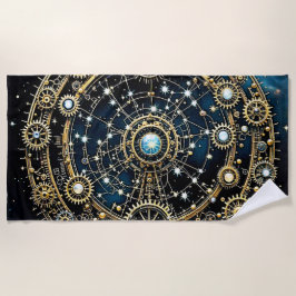 天のメカニズム宇宙アート ビーチタオル