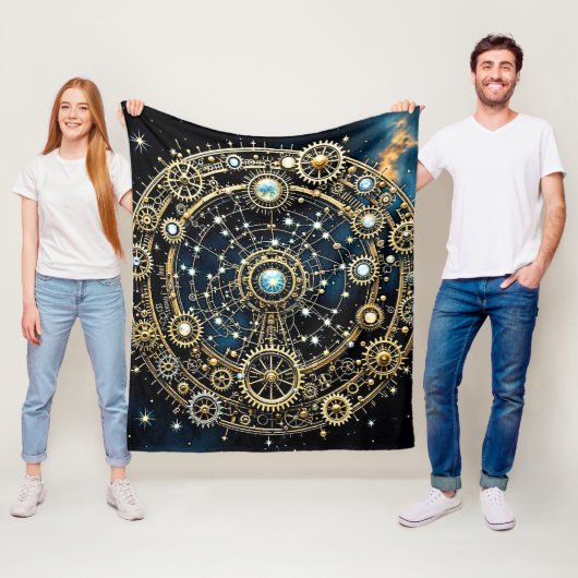 天のメカニズム宇宙アート フリースブランケット (インサイチュ)