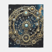 天のメカニズム宇宙アート フリースブランケット (正面)