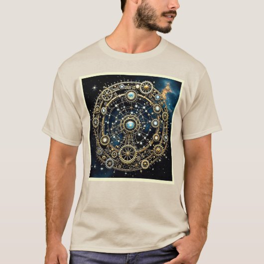天のメカニズム宇宙アート Tシャツ (正面)
